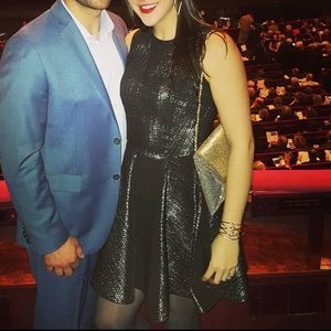 Nicole Miller gold and black dress